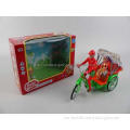 Plastic battery operated tricycle toy with doll with music and light